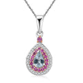 Premium Mangoro Aquamarine and Multi Gemstone 0.75 ctw Ocean Empress Pendant Necklace in 18K Vermeil RG and Rhodium Over Sterling Silver 20 Inches - Sticky add to cart bar