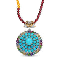 D'Joy Sleeping Beauty Turquoise, Multi Gemstone 18K Vermeil YG and Pendant with Beaded Chain (20 Inches) in Rhodium Over Sterling Silver 33.60 ctw - Sticky add to cart bar