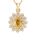 AAA Madagascar Yellow Sapphire and Luxuriant Lab Grown Diamond SI 2.15 ctw Celestial Bloom Pendant Necklace in 10K Yellow Gold 18 Inches - Sticky add to cart bar