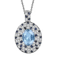 Premium Mangoro Aquamarine and Multi Gemstone 2.10 ctw Arctic Galaxy Pendant Necklace in Rhodium Over Sterling Silver 20 Inches - Sticky add to cart bar