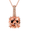 Certified & Appraised Luxoro AAA Marropino Morganite and G-H I2 Diamond 3.75 ctw Pendant Necklace in 14K Rose Gold 18 Inches - Sticky add to cart bar