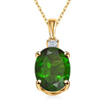 Certified & Appraised Luxoro AAA Chrome Diopside and G-H SI Diamond 2.65 ctw Pendant Necklace in 10K Yellow Gold 18 Inches - Sticky add to cart bar