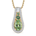 Luxoro Premium Tsavorite Garnet and White Diamond SI 1.10 ctw Pendant Necklace in 10K Yellow Gold 20 Inches - Sticky add to cart bar