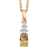 Madagascar Yellow Apatite and Diamond 0.50 ctw Pendant Necklace in 18K Vermeil Yellow Gold Over Sterling Silver 20 Inches