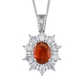 D'Joy Orange Kyanite, Moissanite Pendant Necklace (18 Inches) in Rhodium Over Sterling Silver 5.00 ctw - Sticky add to cart bar
