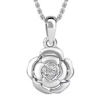 Luxuriant Lab Grown Diamond Pendant in Sterling Silverwith Stainless Steel Necklace (20 Inches)