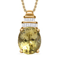 Luxoro Premium Madagascar Yellow Apatite and Diamond G-H I2 5.50 ctw Pendant Necklace in 10K Yellow Gold 20 Inches - Sticky add to cart bar