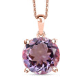 D'Joy Rose De France Amethyst and White Zircon 6.35 ctw Pendant Necklace in 18K Vermeil Rose Gold Over Sterling Silver 20 Inches - Sticky add to cart bar