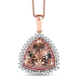 Luxoro AAA Marropino Morganite, Padparadscha Sapphire (BT) and Diamond (I2) 6.25 ctw Pendant Necklace in 14K Rose Gold 20 Inches 5.80 Grams - Sticky add to cart bar