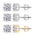 Set of 3, 14K White and Yellow Gold Luxuriant Lab Grown Diamond (G, SI1) Solitaire Stud Earrings 3.00 ctw (Del. In 10-12 Days) - Sticky add to cart bar