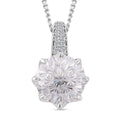 Maple Cut Moissanite 3.25 ctw Crown Pendant Necklace in Rhodium Over Sterling Silver 18 Inches - Sticky add to cart bar