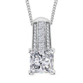 Squartuguese Cut Moissanite 2.20 ctw Bridge Pendant Necklace in Rhodium Over Sterling Silver 18 Inches - Sticky add to cart bar