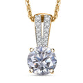 Moissanite (Rnd 8 mm) Pendant Necklace (20 Inches) in 18K Vermeil YG Over Sterling Silver 1.90 ctw - Sticky add to cart bar
