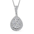 Luxuriant Lab Grown Diamond G-H SI 0.75 ctw Celestial Dewdrop Pendant Necklace in Rhodium Over Sterling Silver 20 Inches - Sticky add to cart bar