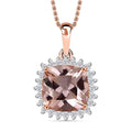 Certified & Appraised Luxoro AAA Marropino Morganite and G-H I2 Diamond 3.74 ctw Pendant Necklace in 10K Rose Gold 20 Inches (Del. in 10-15 Days) - Sticky add to cart bar