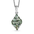 Premium Malagasy Pine Apatite 0.90 ctw Cluster Pendant Necklace in Rhodium Over Sterling Silver 20 Inches - Sticky add to cart bar