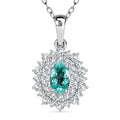 Certified & Appraised Rhapsody AAAA Paraiba Tourmaline and E-F VS2 Diamond 1.50 ctw Pendant Necklace in 950 Platinum 20 Inches 4.50 Grams - Sticky add to cart bar