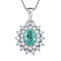 Certified Rhapsody AAAA Paraiba Tourmaline, Diamond Pendant Necklace in 950 Platinum  2.00 ctw (20 Inches) with Free Paraiba Book - Sticky add to cart bar