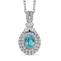 Certified & Appraised Rhapsody AAAA Paraiba Tourmaline and E-F VS2 Diamond 1.85 ctw Pendant Necklace in 950 Platinum 20 Inches - Sticky add to cart bar