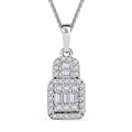 Diamond 0.50 ctw Pendant Necklace in Rhodium Over Sterling Silver 20 Inches - Sticky add to cart bar