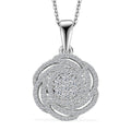 Luxuriant Lab Grown Diamond G-H SI 1.00 ctw Spiral Pendant Necklace in Rhodium Over Sterling Silver 20 Inches - Sticky add to cart bar