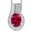Luxoro AAA Ouro Fino Rubellite and Diamond Pendant Necklace in 14K White Gold (20 Inches) 1.61 ctw - Sticky add to cart bar