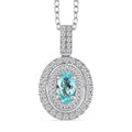 Certified & Appraised Rhapsody AAAA Paraiba Tourmaline and E-F VS2 Diamond 2.00 ctw Double Halo Pendant Necklace in 950 Platinum 4.60 Grams 20 Inches - Sticky add to cart bar