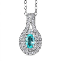 Certified Rhapsody AAAA Paraiba Tourmaline, Diamond Pendant Necklace in 950 Platinum 1.15 ctw (20 Inches) with Free Paraiba Book