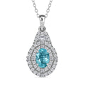 Certified & Appraised Rhapsody AAAA Paraiba Tourmaline and E-F VS2 Diamond 2.22 ctw Pendant Necklace in 950 Platinum 4.53 Grams 20 Inches (Del. in 10-12 Days) - Sticky add to cart bar