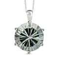 Montezuma Prasiolite Pendant Necklace (20 Inches) in Rhodium Over Sterling Silver 5.60 ctw - Sticky add to cart bar