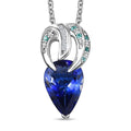 Rhapsody AAAA Tanzanite, AAAA Paraiba Tourmaline and E-F VS2 Diamond 3.71 ctw Dream Weaver Pendant Necklace in 950 Platinum 20 Inches 7 Grams - Sticky add to cart bar