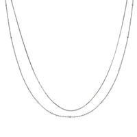 Set of 2 Cube & Diamond-Cut Chain Necklace in Sterling Silver 2.8 Grams 18 Inches
