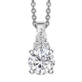 D'Joy Lab Created White Sapphire 1.15 ctw Pendant in Sterling Silver with Stainless Steel Necklace 20 Inches - Sticky add to cart bar