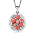 Karis Oregon Peach Opal and Lagoon Apatite 2.00 ctw Pendant in Platinum Bond with Stainless Steel Necklace 20 Inches - Sticky add to cart bar