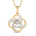 Karis White Diamond Accent Pendant in 18K YG Plated and Platinum Bond with ION Plated YG Stainless Steel Necklace 20 Inches - Sticky add to cart bar