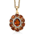 Premium Santa Ana Madeira Citrine and White Zircon 2.90 ctw Sunflower Pendant in 18K YG Plating Over Sterling Silver with Stainless Steel Necklace 20 Inches - Sticky add to cart bar