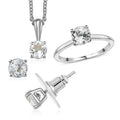 Golconda White Topaz Earrings, Ring (Size 5.0) and Pendant in Platinum Over Sterling Silver with Stainless Steel Necklace (20 Inches) 3.30 ctw - Sticky add to cart bar