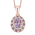 D'Joy Premium Martha Rocha Kunzite and Multi Gemstone 1.40 ctw Twilight Rosebud Pendant Necklace in 18K Vermeil Rose Gold Over Sterling Silver 20 Inches - Sticky add to cart bar