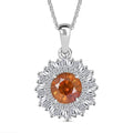 D'Joy Premium Picos Altos Sphalerite and Moissanite 2.75 ctw Solar Crown Pendant Necklace in Rhodium Over Sterling Silver 20 Inches - Sticky add to cart bar
