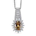 D'Joy Premium Golden Tanzanite and Moissanite 1.65 ctw Ember Glow Pendant Necklace in Rhodium Over Sterling Silver 20 Inches - Sticky add to cart bar