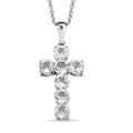 Golconda Topaz 4.50 ctw Cross Pendant in Platinum Over Sterling Silver with Stainless Steel Necklace 20 Inches - Sticky add to cart bar