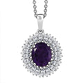 Karis African Amethyst and Multi Gemstone 5.40 ctw Sunflower Pendant in Platinum Bond with Stainless Steel Necklace 20 Inches - Sticky add to cart bar