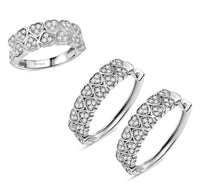Set of 2 - Karis Golconda Topaz 2.15 ctw Eternal Love Ring (Size 5.0) and Hoop Earrings in Platinum Bond