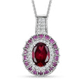 Orissa Rhodolite Garnet and Multi Gemstone 2.15 ctw Timeless Elegance Pendant Necklace in Rhodium Over Sterling Silver 20 Inches - Sticky add to cart bar