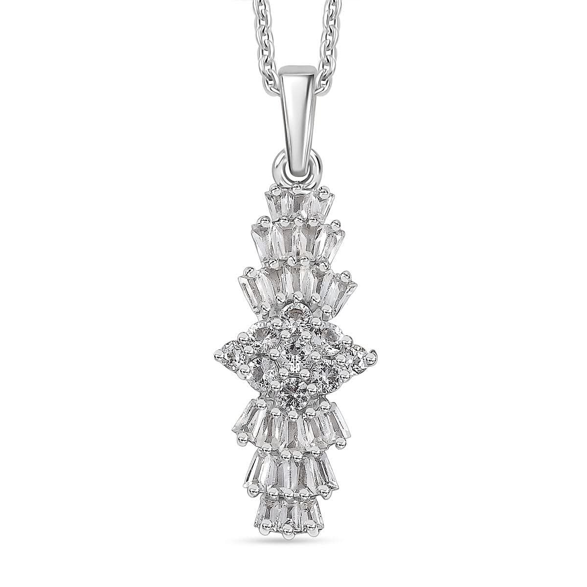 Karis Golconda Topaz 1.30 ctw Ballerina Pendant in Platinum Bond with Stainless Steel Necklace 20 Inches