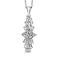 Karis Golconda Topaz 1.30 ctw Ballerina Pendant in Platinum Bond with Stainless Steel Necklace 20 Inches