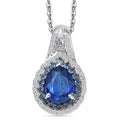 Kashmir Kyanite and Multi Gemstone 2.70 ctw Water Ripples Pendant Necklace in Rhodium Over Sterling Silver 20 Inches - Sticky add to cart bar