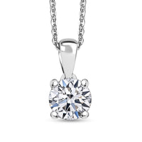 Luxuriant Lab Grown Diamond (E-F, VS) Pendant Necklace (20 Inches) in Rhodium Over Sterling Silver 1.10 ctw