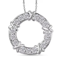 Grandidierite XOXO Pendant Necklace in Rhodium Over Sterling Silver 20 Inches 1.80 ctw