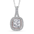 IGI Certified Luxuriant Lab Grown White and Pink Diamond VS 3.00 ctw Double Halo Pendant Necklace in 950 Platinum 20 Inches 6 Grams - Sticky add to cart bar